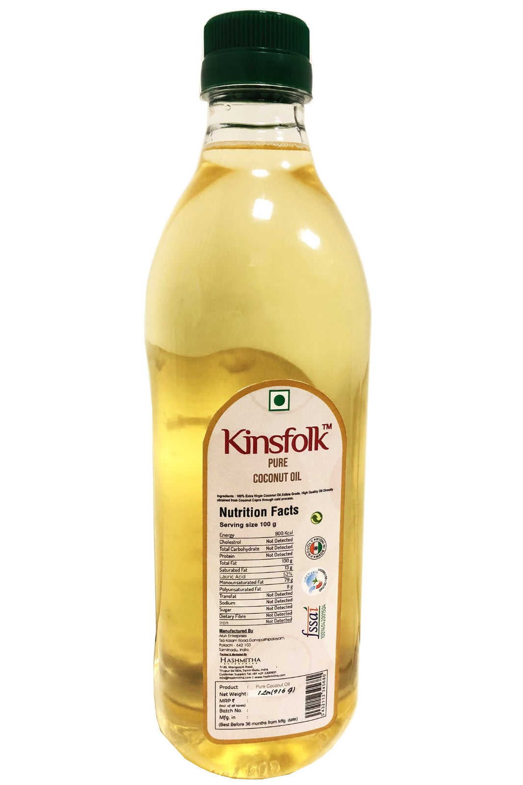 Kinsfolk Organic Coconut Oil (Cold Pressed) - 1 Ltr ((Pack Of 2))