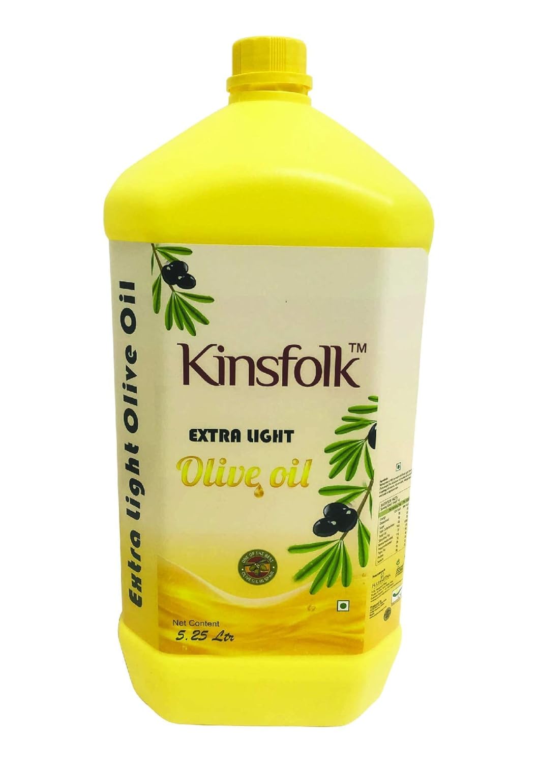 Kinsfolk Cold Pressed Extra Light Olive Oil, Premium Cooking Oil, Perfect for Frying, Dressing, Garnishing and Drizzling on Salads, Good for Health, Digestion and Heart, Daily Use JAR - 5.25 Ltr