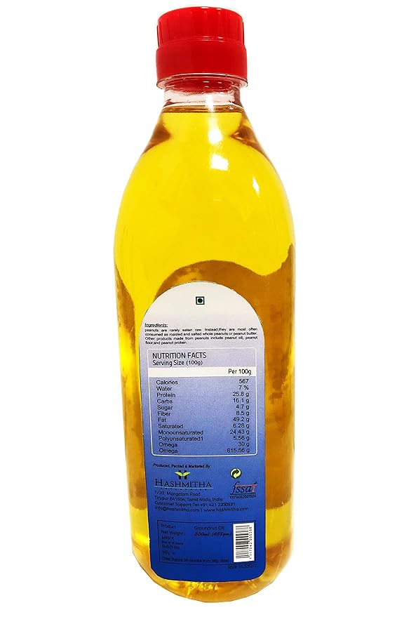 Kinsfolk Organic/Cold Pressed Groundnut/Peanut Oil (Virgin, Chekku/Ghani) - 500 ml (( Pack of 4 ))