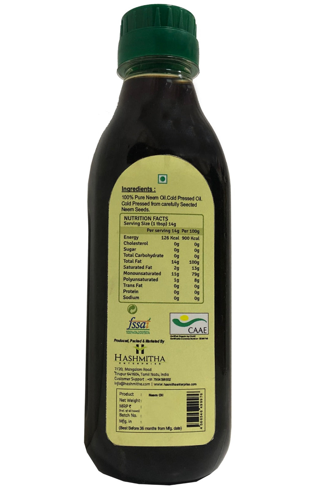 Kinsfolk NEEM Oil < All Natural & Cold-Pressed, Heals & Moisturizes > - 1 Ltr ((10000 PPM))
