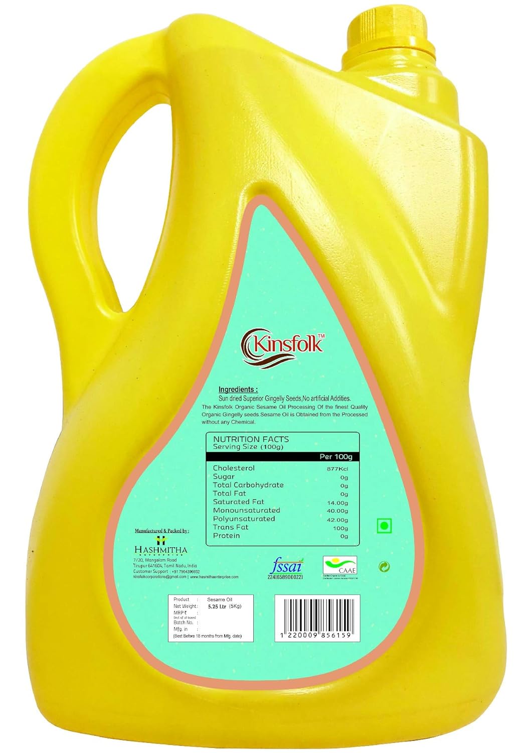 Kinsfolk Cold Pressed Gingelly/Sesame Oil