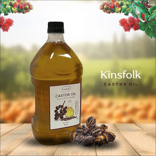 Kinsfolk CASTOR Oil ((100% Pure COLD PRESSED) - 2 Ltr PET  BOTTLE