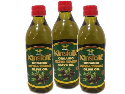 Kinsfolk Organic Extra Virgin Olive Oil ((Imported Olive Oil)) - 500 ml ((Pack Of 3))
